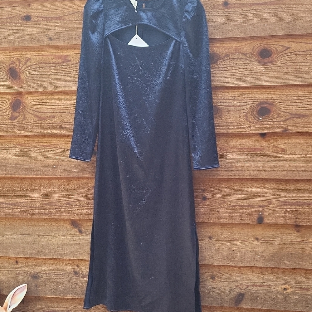 Baum Und Pferdgarten Aneto Chic Navy colorLong Sleeve Dress 36 peekabo bustline